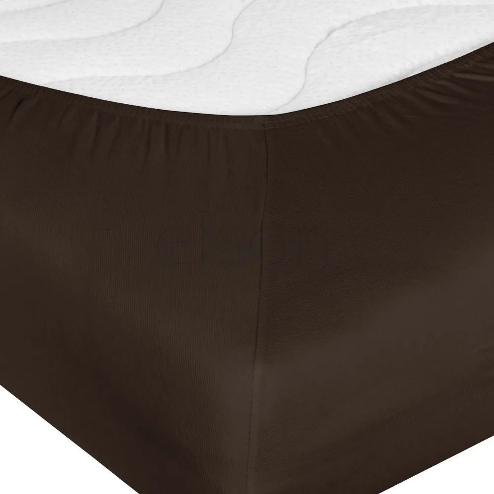 Простыня Мерцана на резинке шоколадная 200x200x20
