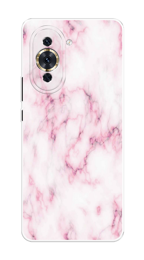 

Чехол на Huawei Nova 10 Pro "Мрамор с розовым", Белый;розовый, 6109050-1