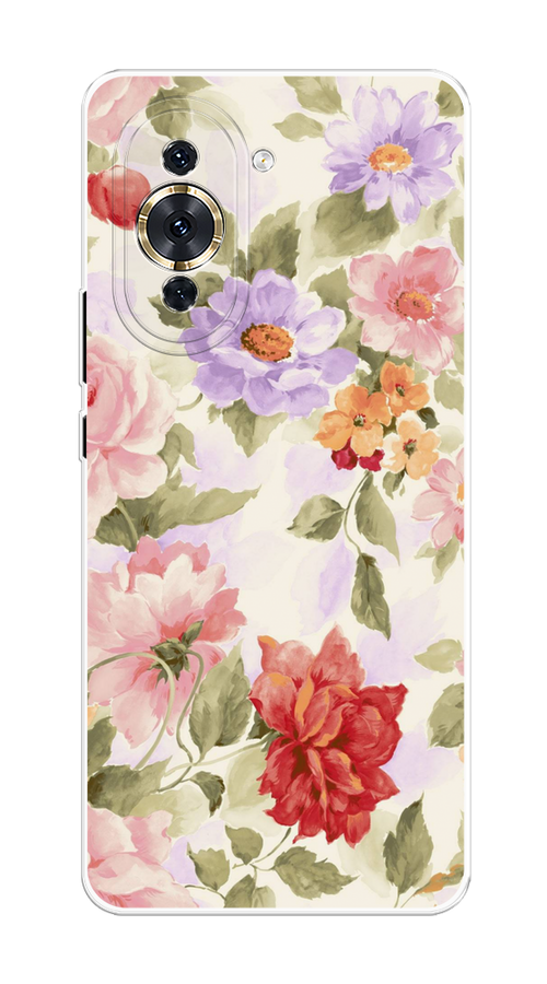 

Чехол на Huawei Nova 10 Pro "Акварельные пионы", Розовый;бежевый, 6109050-1