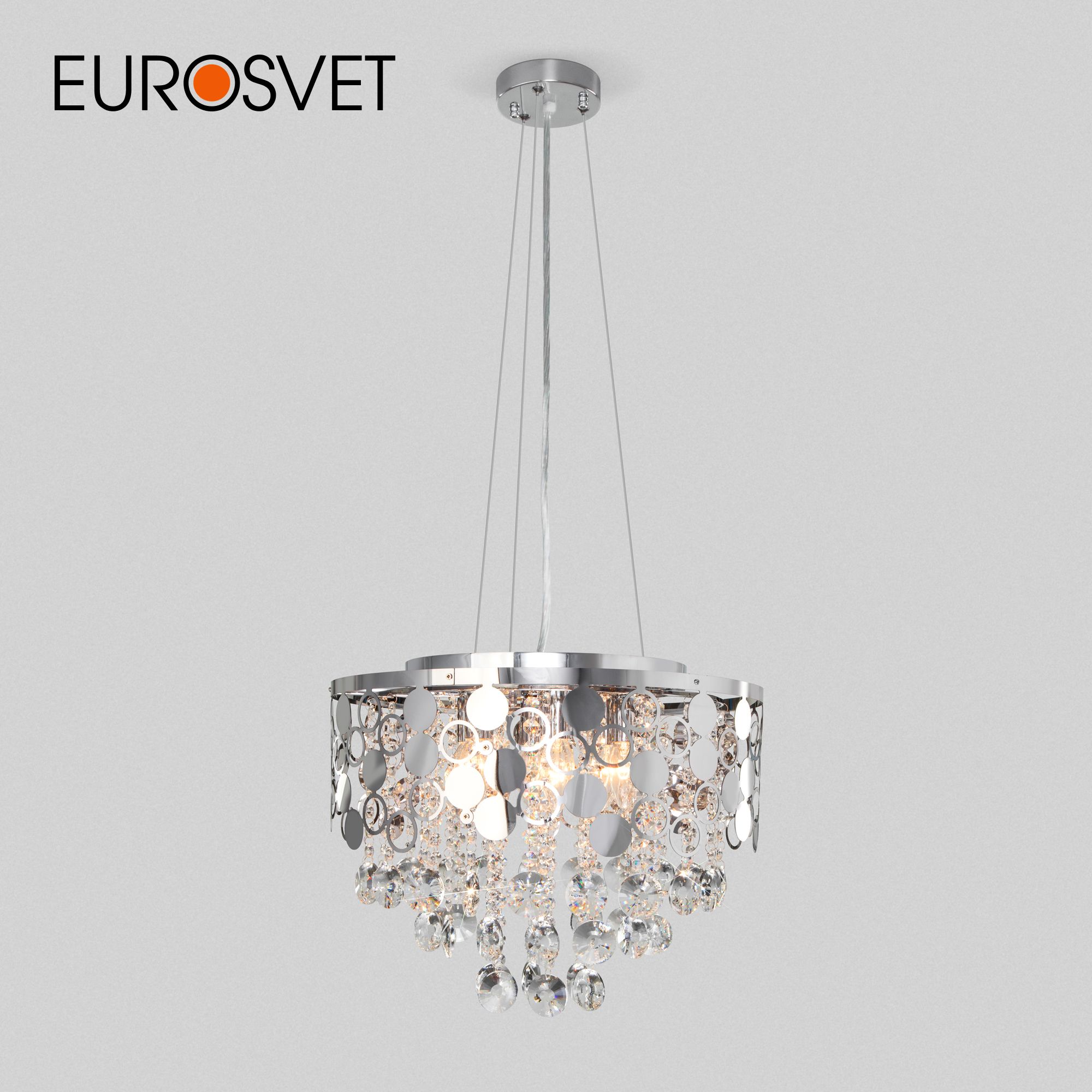 

Умная подвесная люстра Eurosvet Lianna 10123/6 хром/прозрачный хрусталь E14 Minimir Home