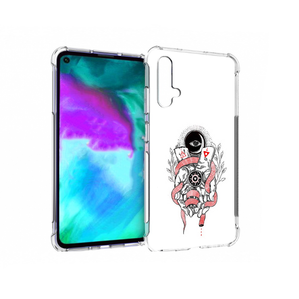 

Чехол бампер MyPads абстрация связанные руки для Huawei nova 5T, Прозрачный, Tocco