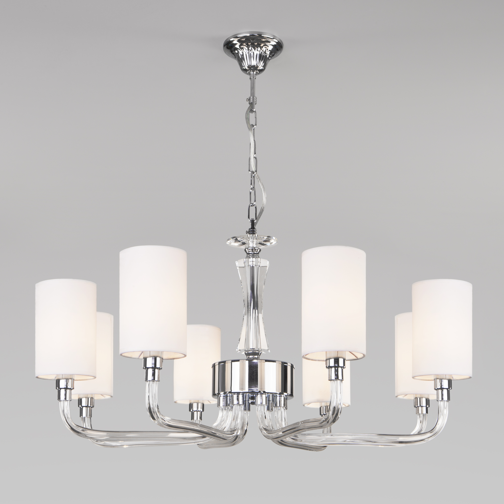 Умная подвесная люстра на 8 ламп E14 Eurosvet 60120/8 Smart Catania хром Minimir Home