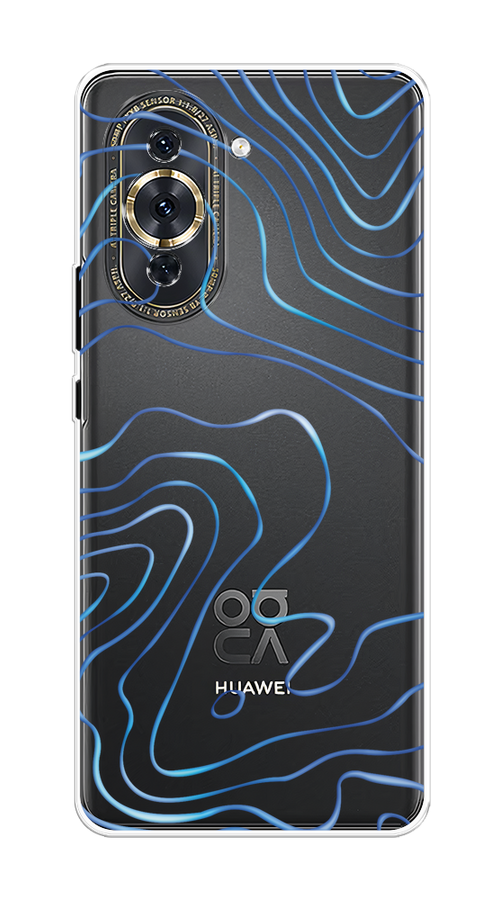 

Чехол на Huawei Nova 10 Pro "Blue lines", Прозрачный;синий, 6109050-1