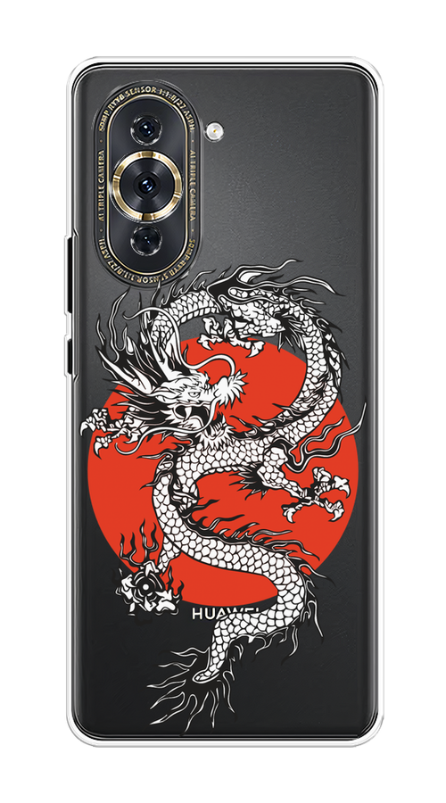 

Чехол на Huawei Nova 10 Pro "Восходящий дракон", Белый;черный;красный, 6109050-1