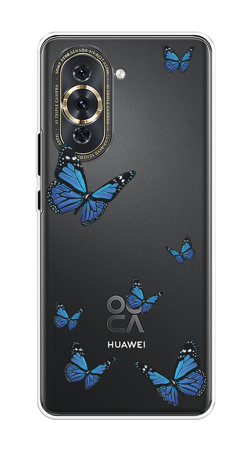 

Чехол на Huawei Nova 10 Pro "Blue butterflies", Синий;черный, 6109050-1