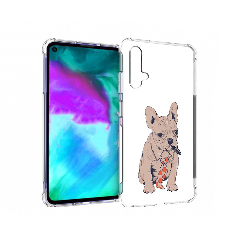

Чехол бампер MyPads бульдог с сигарой для Huawei nova 5T противо, Прозрачный, Tocco