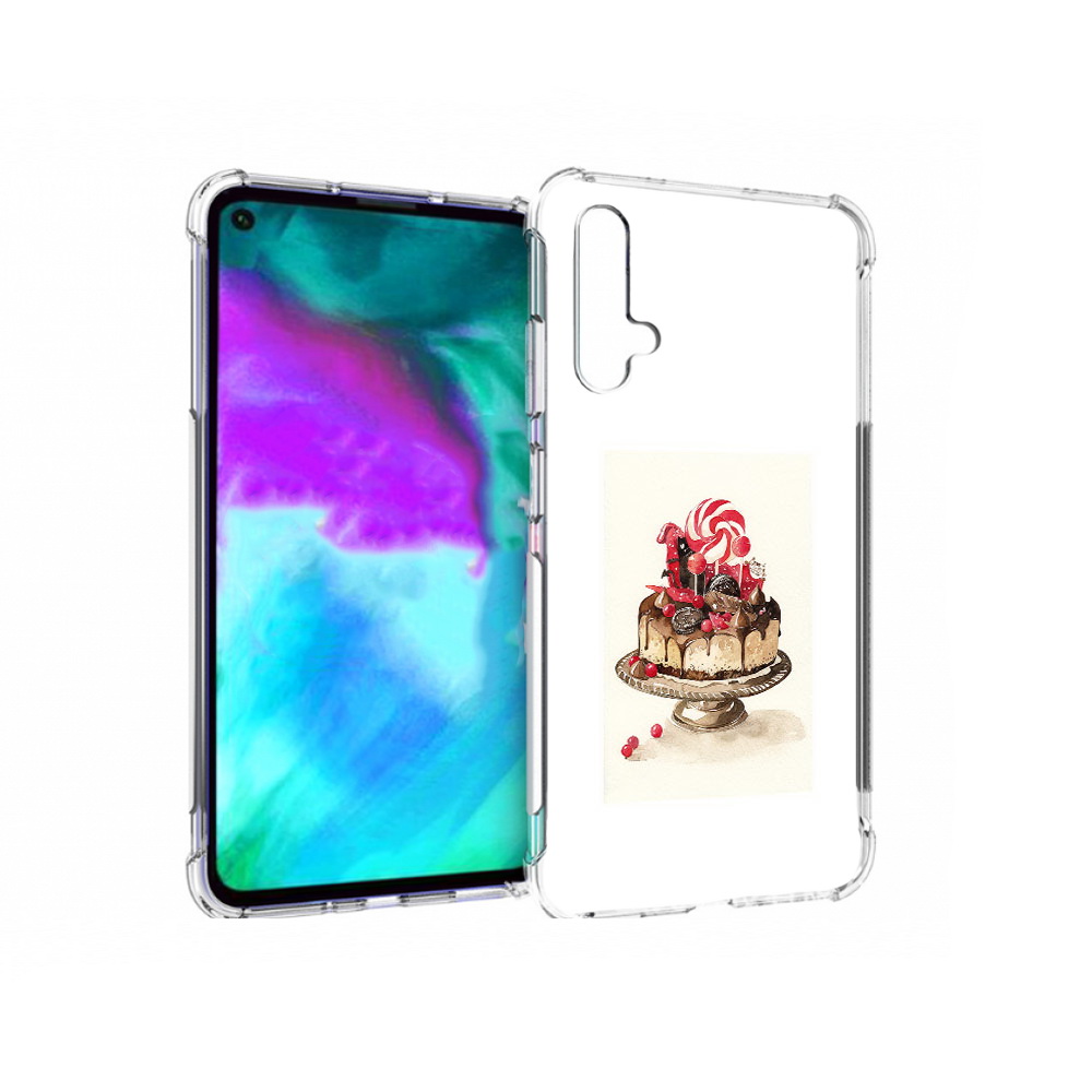 Чехол бампер MyPads вкусный торт для Huawei nova 5T противоударный