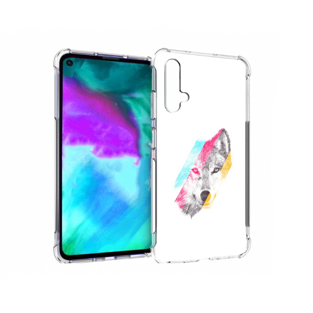 

Чехол бампер MyPads волк градиент для Huawei nova 5T противоударный, Прозрачный, Tocco