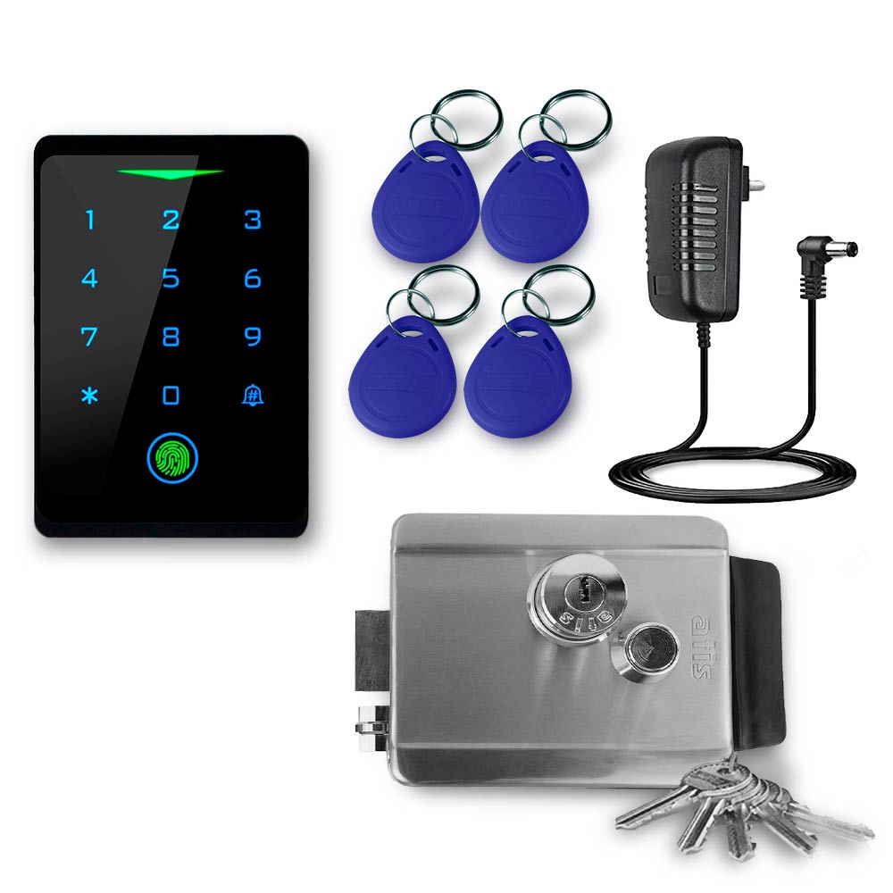 

Комплект СКУД WIFI на одну дверь KIT-CH1-FP-SSM с электрическим нержавеющим замком, Черный, KIT-CH1-FP-SSM