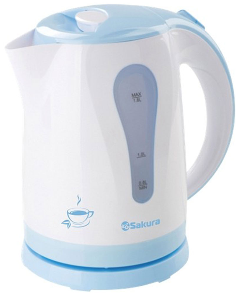Чайник электрический SAKURA SA-2326BL 1.8 л белый, голубой выпрямитель волоc sakura sa 4524w белый