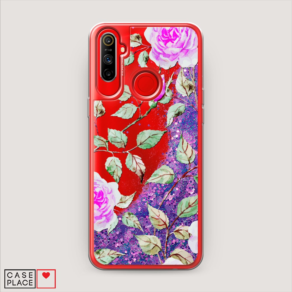 

Жидкий чехол с блестками "Цветочная фантазия 7" на Realme C3, 253092-1