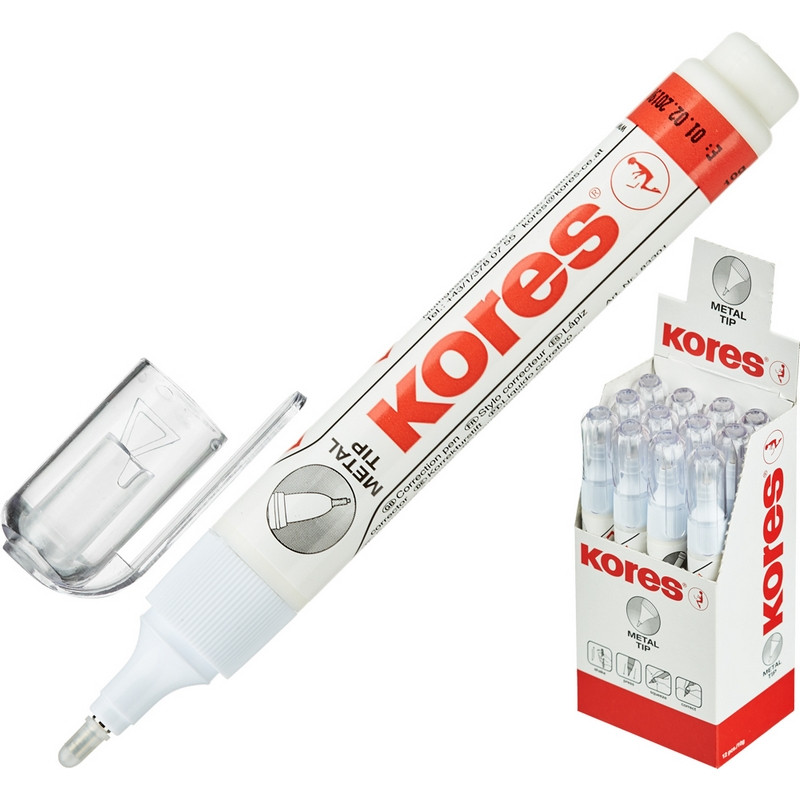 

Корректирующий карандаш 10г (8мл) KORES Metal Tip, метал након 83318/83301, Белый