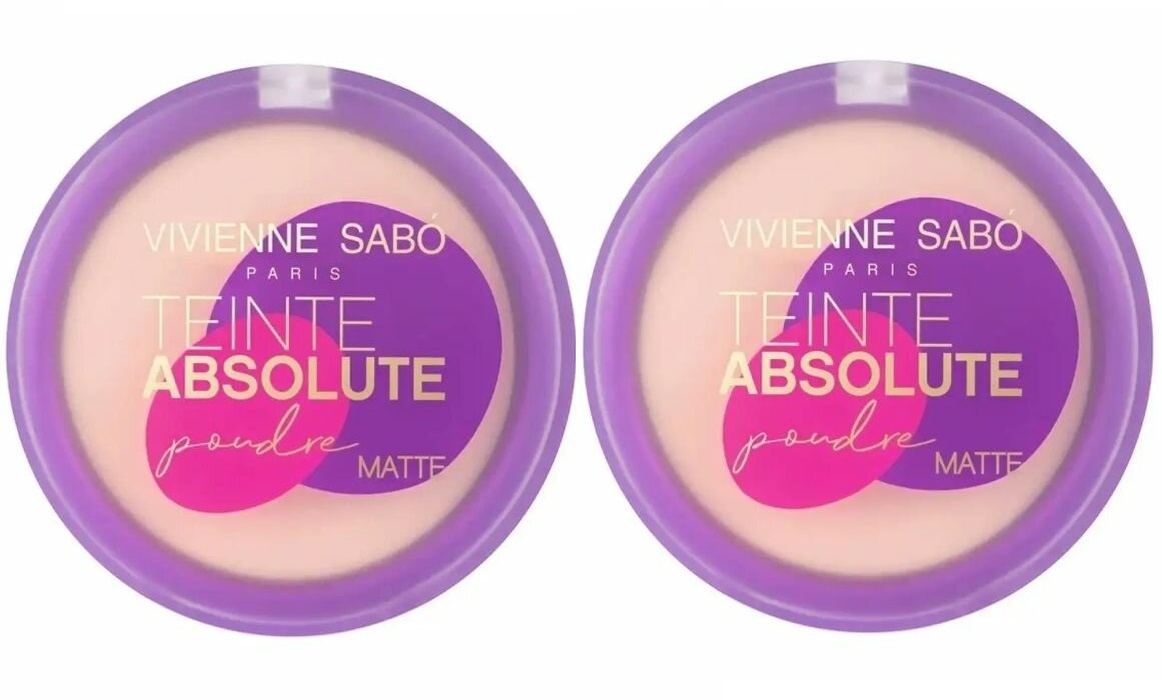 Пудра Vivienne Sabo компактная матирующая Teinte Absolute matte тон 01 6 г 2 шт