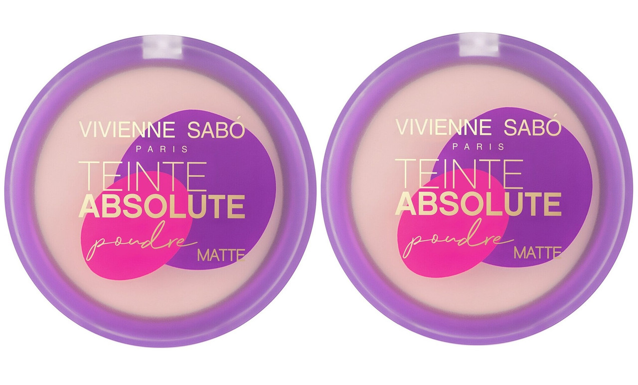 Пудра Vivienne Sabo компактная матирующая Teinte Absolute matte тон 02 6 г 2 шт