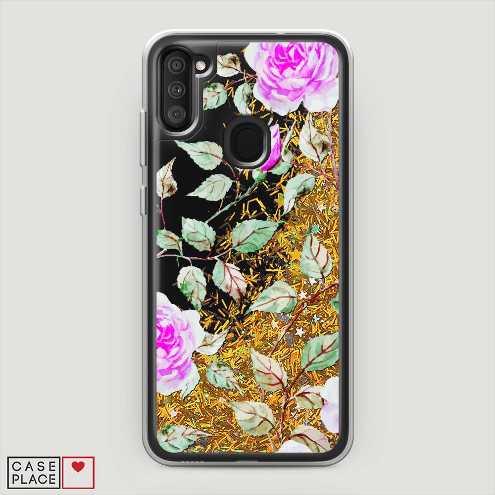 

Жидкий чехол с блестками "Цветочная фантазия 7" на Samsung Galaxy A11, 2100190-1