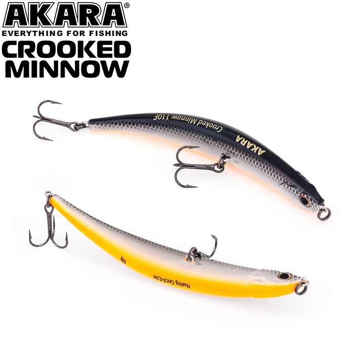 

Воблер Akara Crooked Minnow 110F 10 гр 5/14 oz 4,3 in A9, Разноцветный, Crooked Minnow
