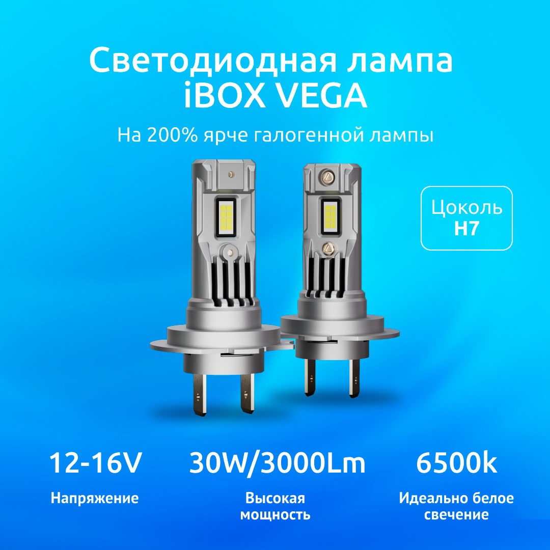 Светодиодная лампа автомобильная iBOX VEGA Z1Q26 H7 Ultimate Lighting /H7/H18/