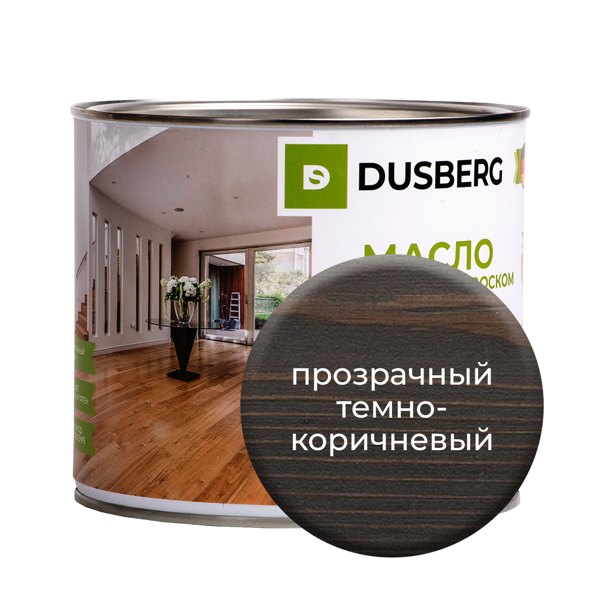Масло Dusberg с твердым воском на бесцветной основе, 2 л Прозрачный темно-коричневый