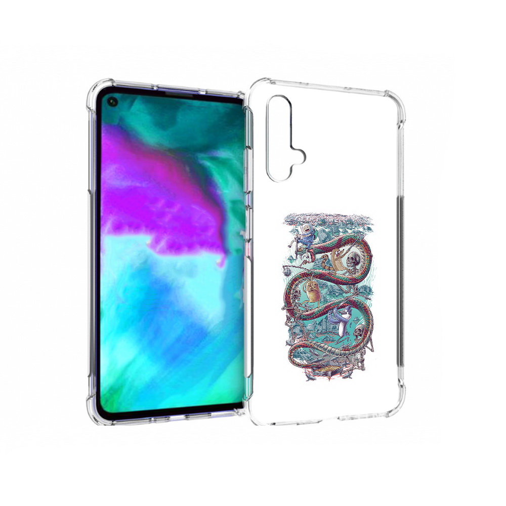 

Чехол бампер MyPads время приключений страшилка для Huawei nova, Прозрачный, Tocco