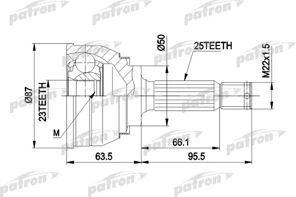 

ШРУС наружн к-кт 25x50x23 MITSUBISHI: COLT /LANCER -89 PATRON PCV1048