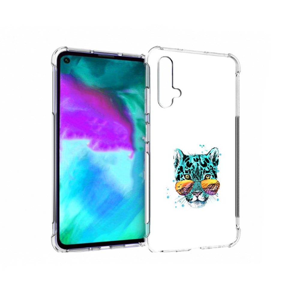 

Чехол бампер MyPads голубой лео для Huawei nova 5T противоударный, Прозрачный, Tocco