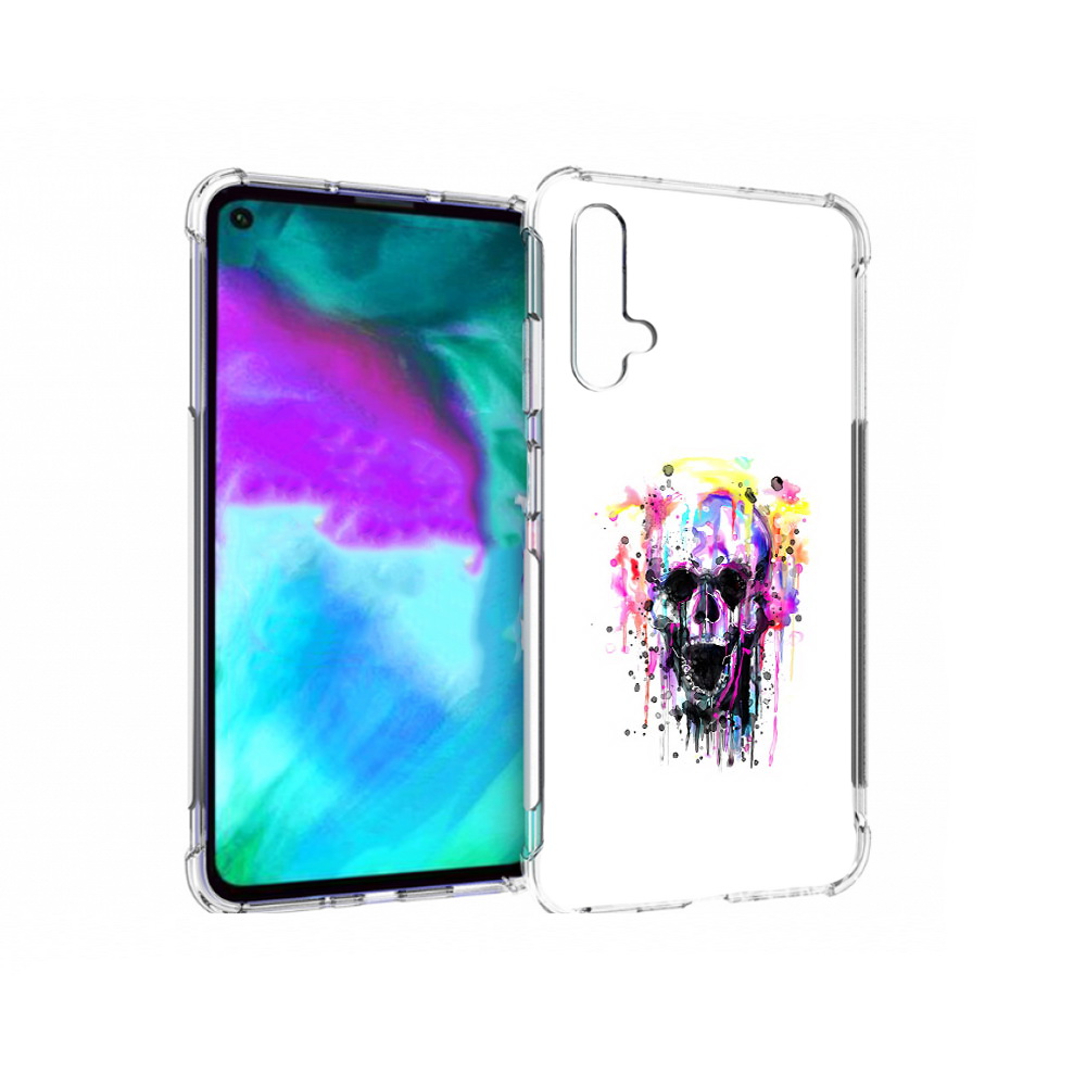 

Чехол бампер MyPads граффити череп для Huawei nova 5T противоуда, Прозрачный, Tocco