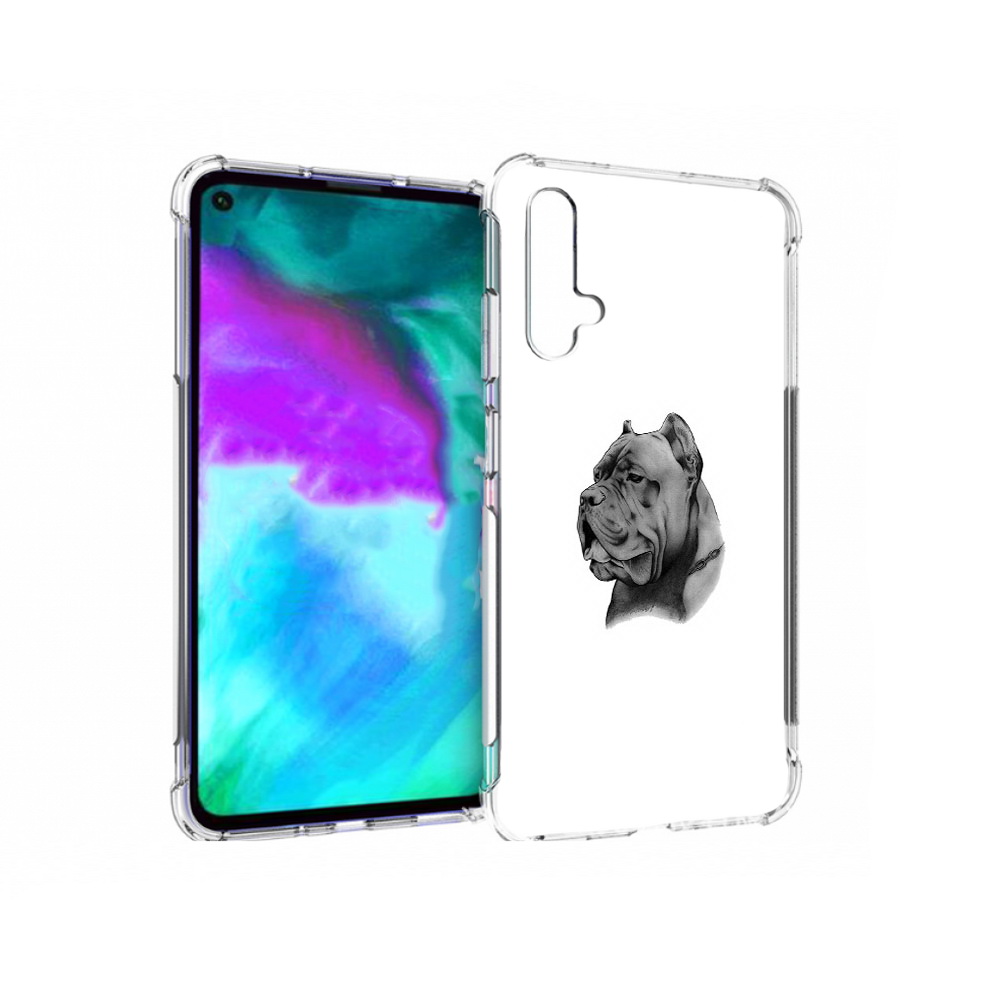 

Чехол бампер MyPads грозный бульдог для Huawei nova 5T противоуд, Прозрачный, Tocco