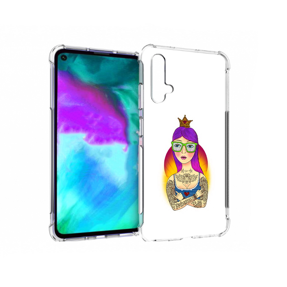 

Чехол бампер MyPads девушка в татуировках с короной для Huawei n, Прозрачный, Tocco