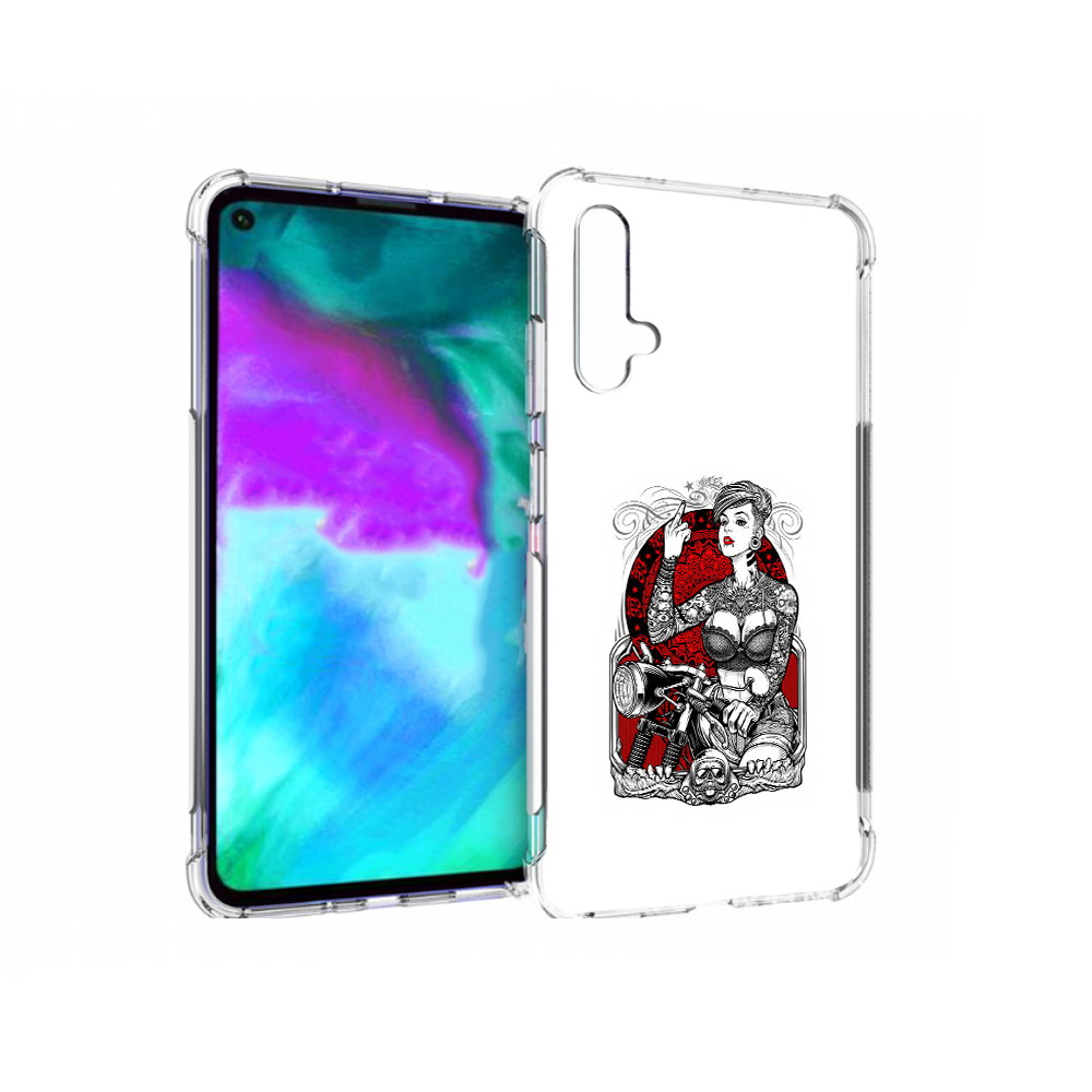 Чехол бампер MyPads девушка на мотоцикле для Huawei nova 5T прот