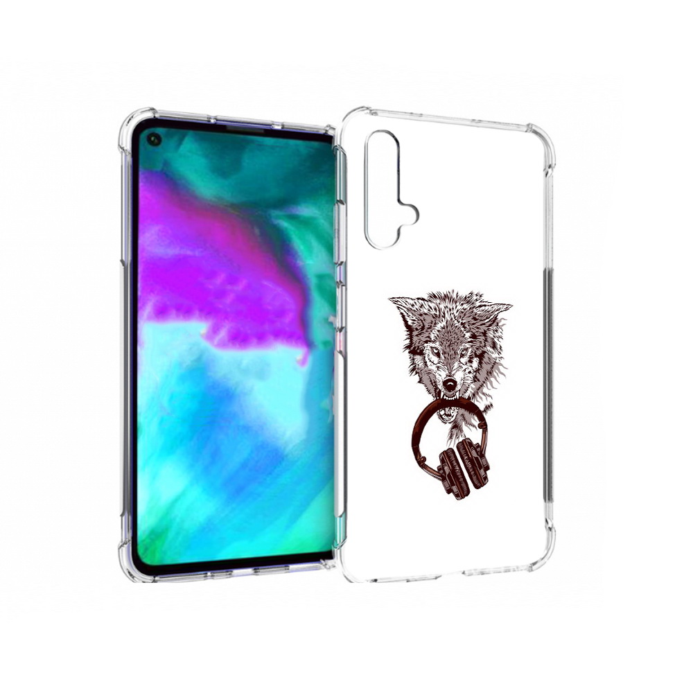 Чехол бампер MyPads дикий волк для Huawei nova 5T противоударный