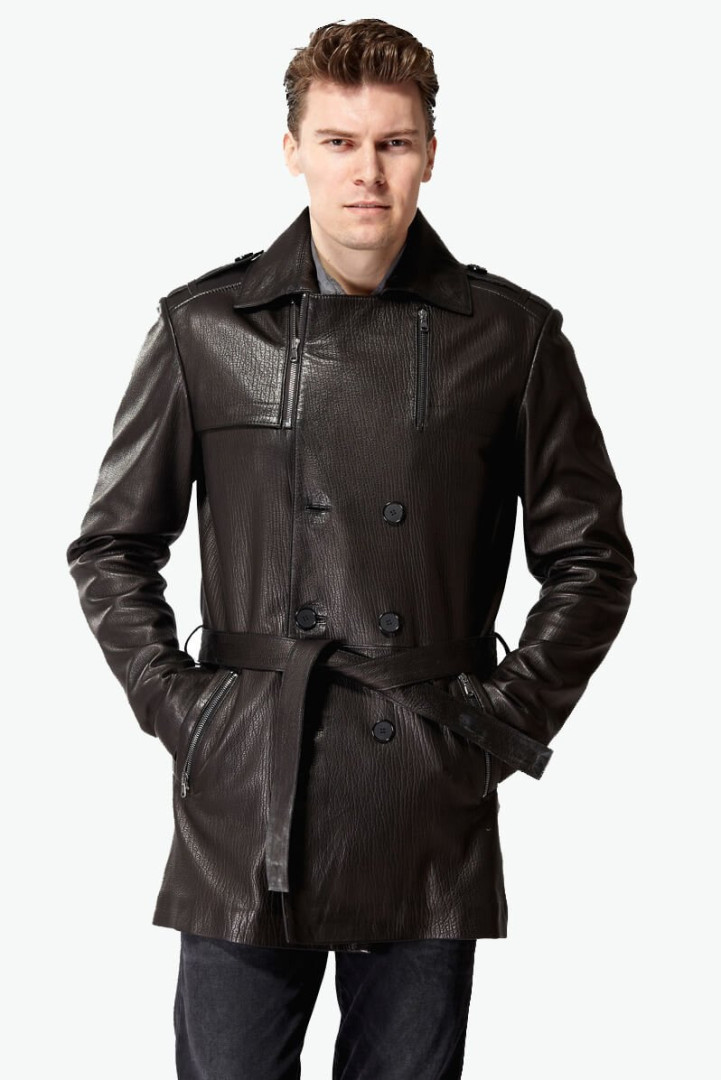 Кожаная куртка мужская Deriza 35-k507 коричневая M (товары доставляются из-за рубежа)
