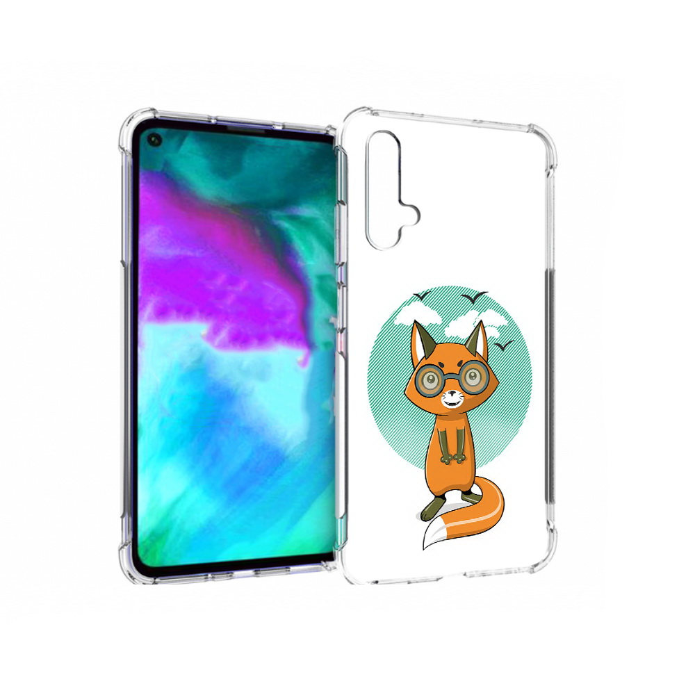 

Чехол бампер MyPads задумчивая лиса для Huawei nova 5T противоуд, Прозрачный, Tocco