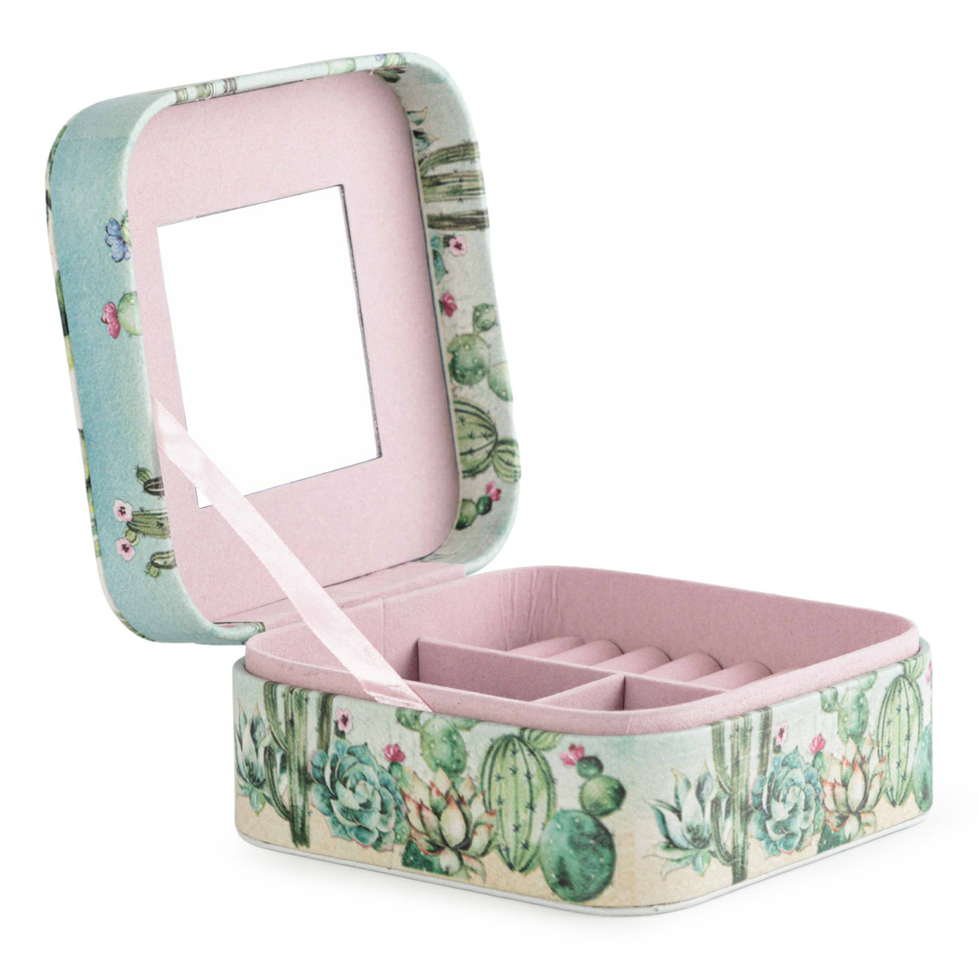 

Коробочка для украшений Glasar 14 x 14 x 7 см голубая, Голубой