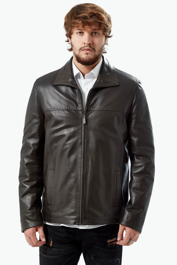 Кожаная куртка мужская Deriza 35-KurtK коричневая M (товары доставляются из-за рубежа)