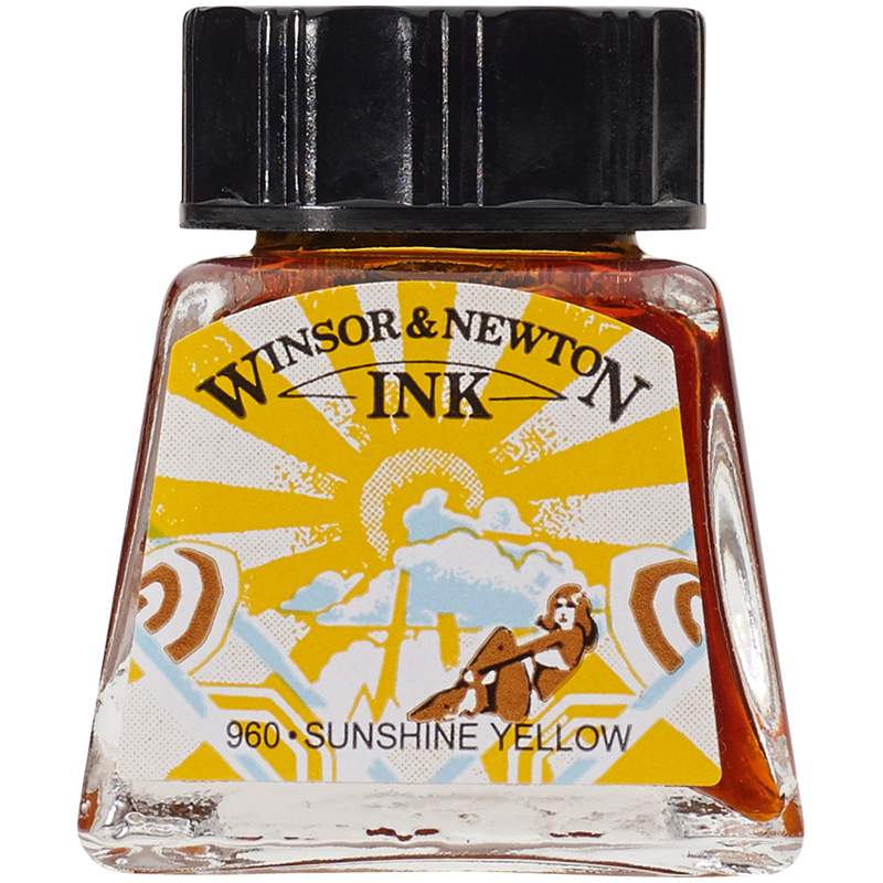 

Тушь Winsor&Newton для рисования, солнечно-желтый, 14мл, арт. 317132, 3 шт.
