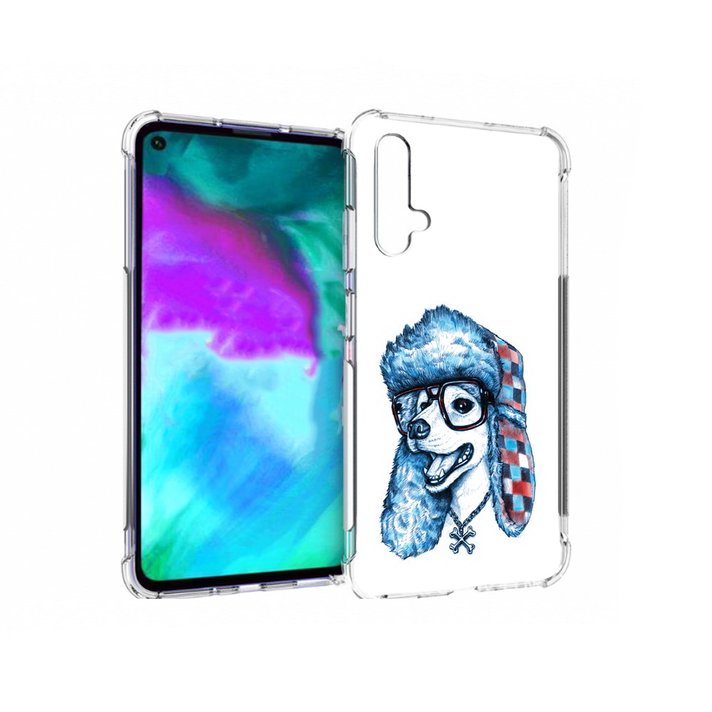 

Чехол бампер MyPads зимний пес для Huawei nova 5T противоударный, Прозрачный, Tocco