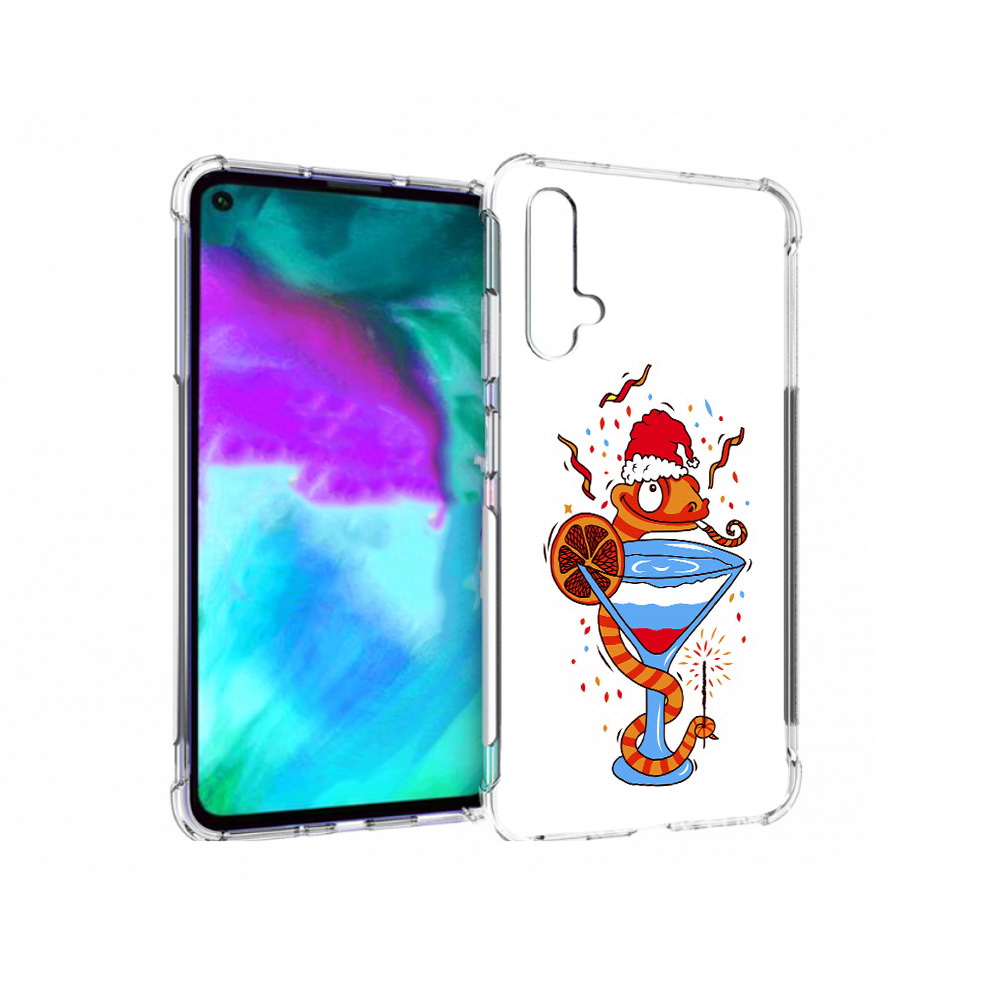 

Чехол бампер MyPads змейка для Huawei nova 5T противоударный, Прозрачный, Tocco