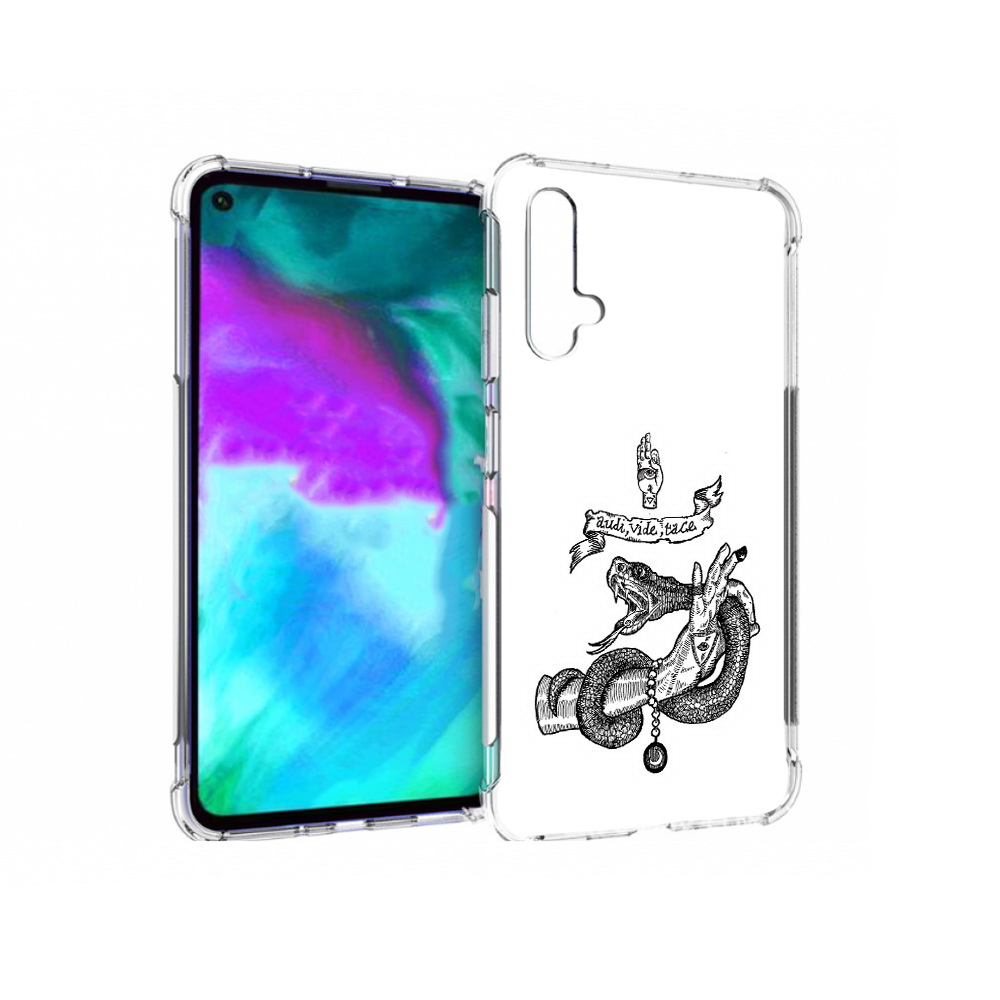 

Чехол бампер MyPads змея на руке рисунок для Huawei nova 5T прот, Прозрачный, Tocco