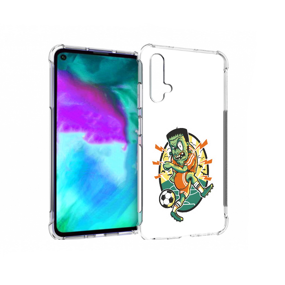 

Чехол бампер MyPads зомби футболист для Huawei nova 5T противоуд, Прозрачный, Tocco