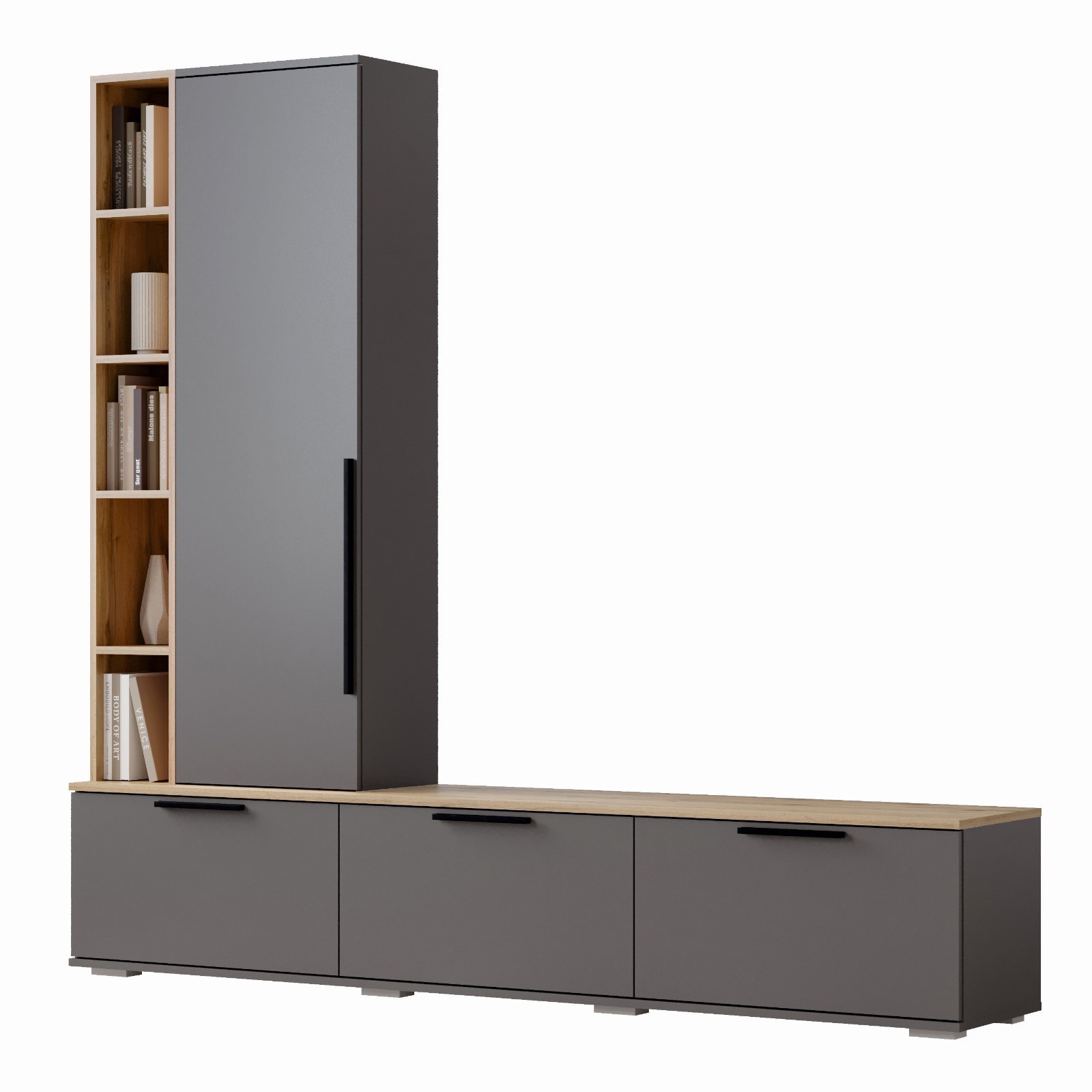 

Гостиная Селеста, 2006х370х1862, Графит, Дуб вотан