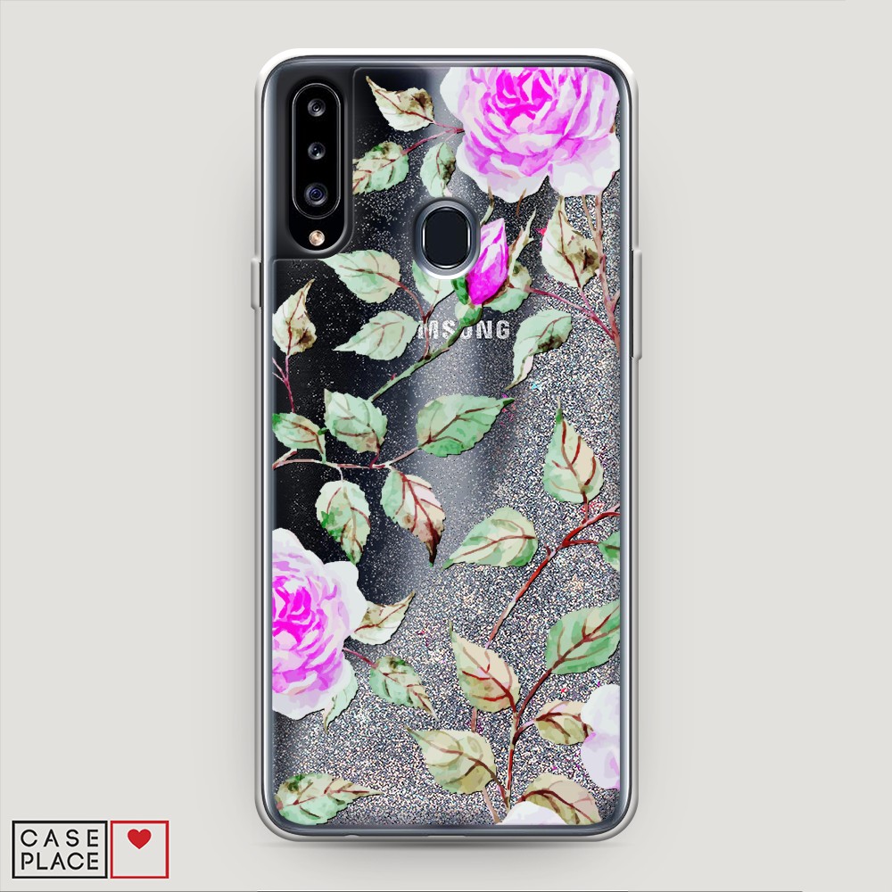 

Жидкий чехол с блестками "Цветочная фантазия 7" на Samsung Galaxy A20s, 2100891-1