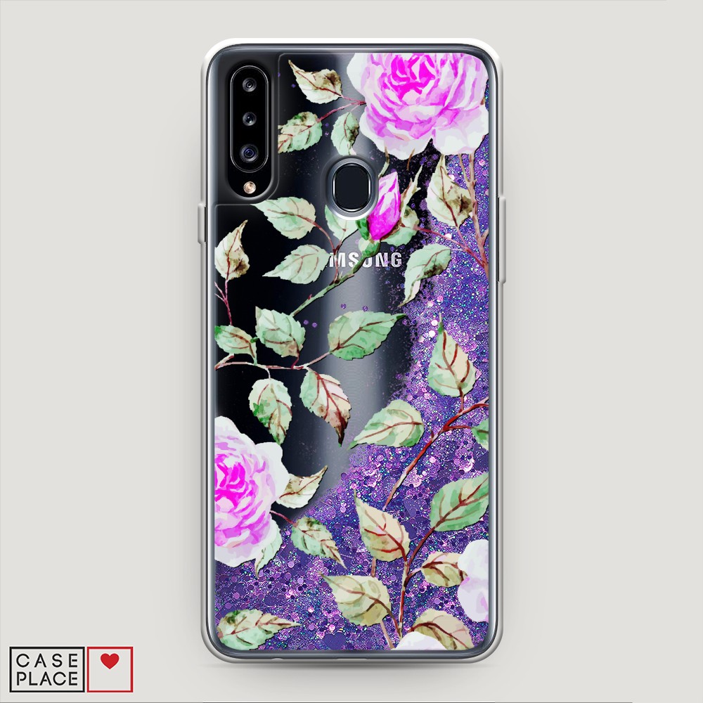 

Жидкий чехол с блестками "Цветочная фантазия 7" на Samsung Galaxy A20s, 2100892-1