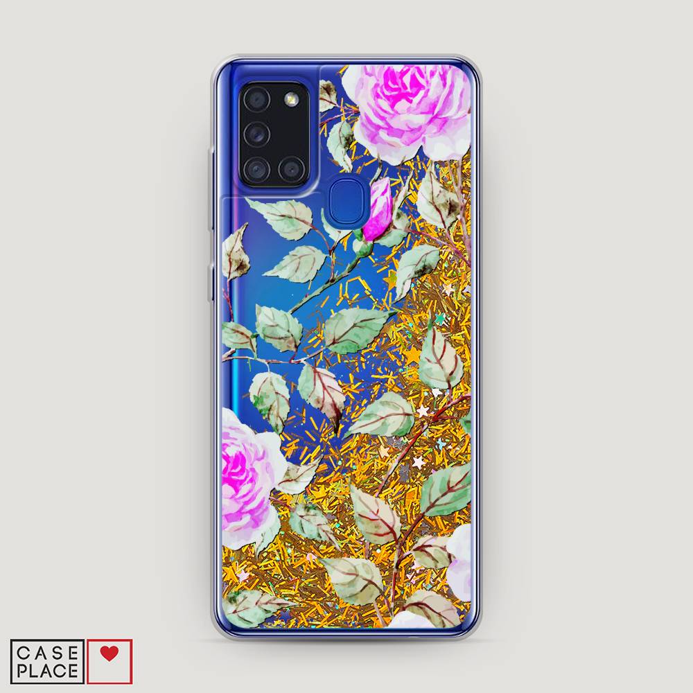 

Жидкий чехол с блестками "Цветочная фантазия 7" на Samsung Galaxy A21s, 2100290-1