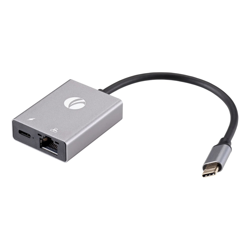 

Адаптер VCOM USB Type-C - RJ-45 вилка-розетка 0.15м (CU4591) черный, серый