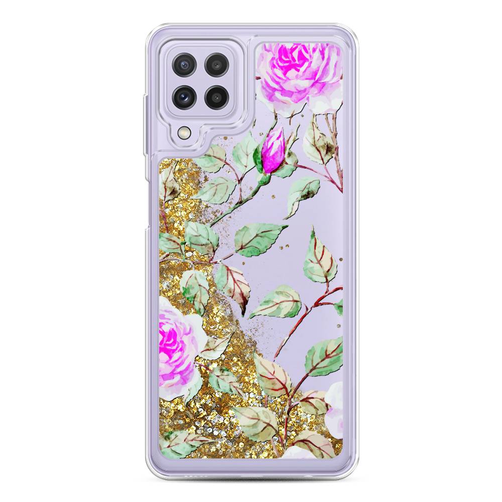 

Жидкий чехол с блестками "Цветочная фантазия 7" на Samsung Galaxy A22, 2103190-1
