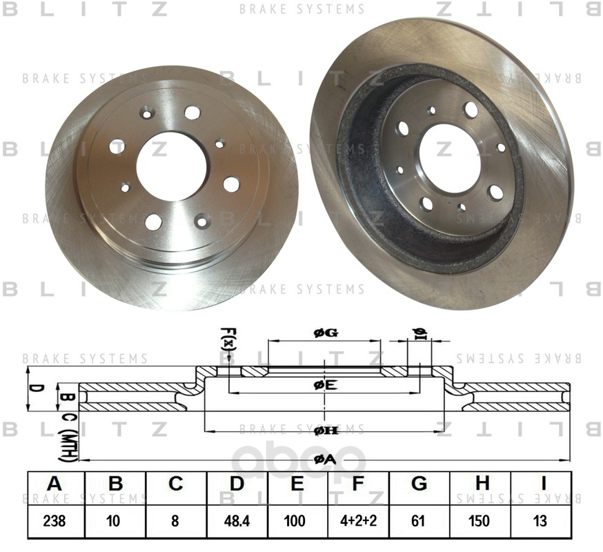 

Тормозной диск BLITZ BS0116 задний