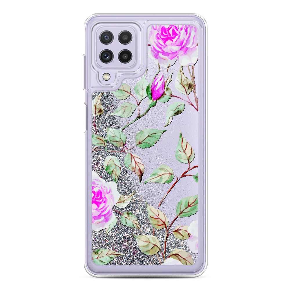 

Жидкий чехол с блестками "Цветочная фантазия 7" на Samsung Galaxy A22, 2103191-1