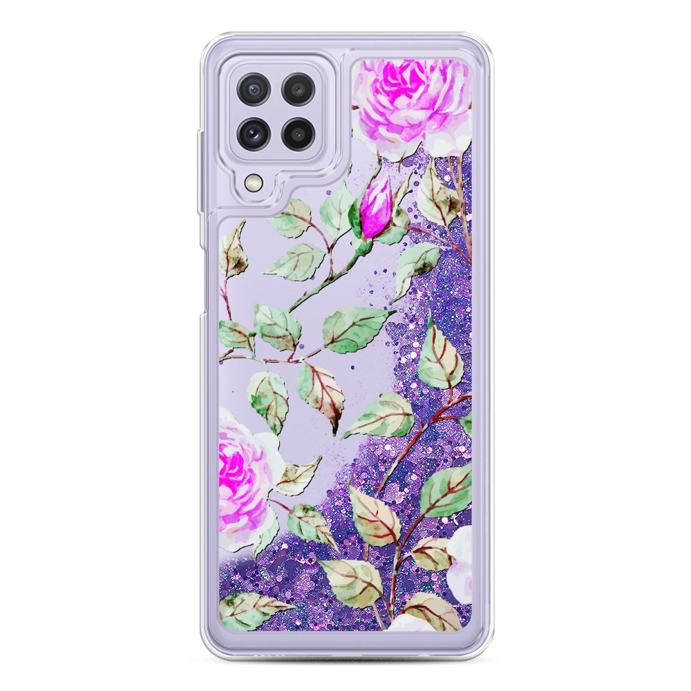 

Жидкий чехол с блестками "Цветочная фантазия 7" на Samsung Galaxy A22, 2103192-1