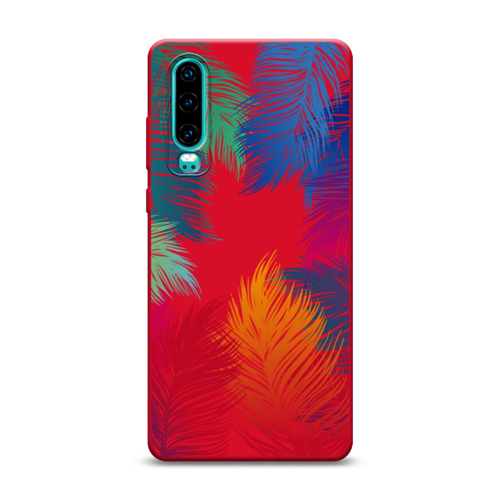 

Чехол Awog на Huawei P30 "Рамка из перьев", Разноцветный, 68553-1