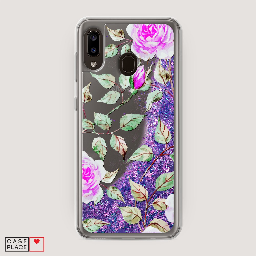 

Жидкий чехол с блестками "Цветочная фантазия 7" на Samsung Galaxy A30, 27592-1